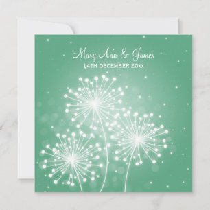 Elegant Wedding Summer Sparkle Mint Green Invitation
