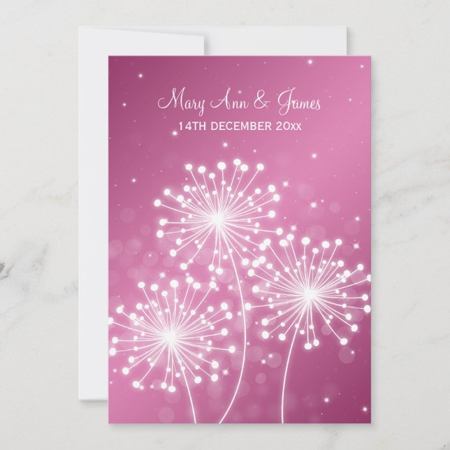 Elegant Wedding Summer Sparkle Rose Pink Invitation (Front)