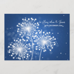 Elegant Wedding Summer Sparkle Sapphire Blue Invitation