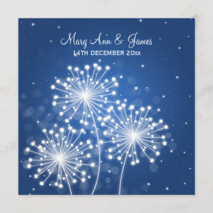 Elegant Wedding Summer Sparkle Sapphire Blue Invitation