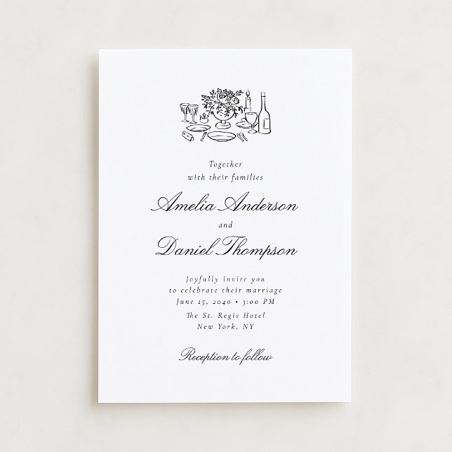 Elegant Wedding Table Illustration Invitation (Creator Uploaded)