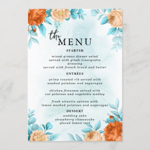 Elegant  Wedding Table Menu Cards Flat Menu
