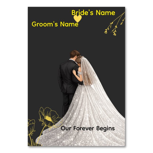Elegant Wedding  Table Number (Front)