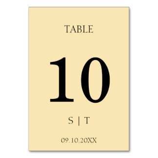 Elegant wedding table number