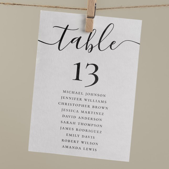 Elegant Wedding Table Number Hanging Seating Chart (Creator Uploaded)