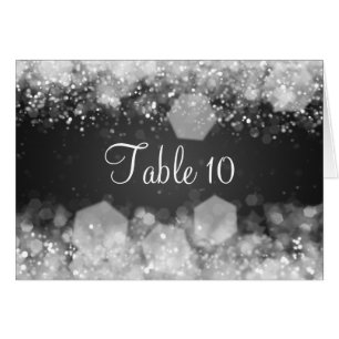 Elegant Wedding Table Number Sparkling Night Black