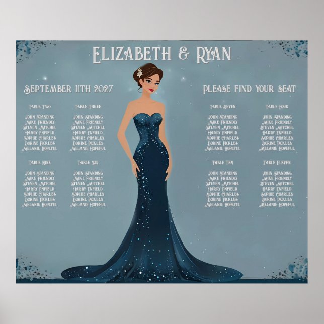 Elegant Wedding Table Plan Poster (Front)