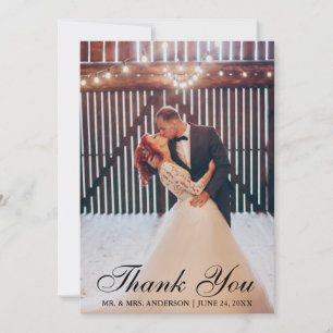 Elegant Wedding Thank You Bride Groom Photo