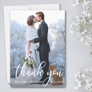 Elegant Wedding Thank You Bride Groom Photo