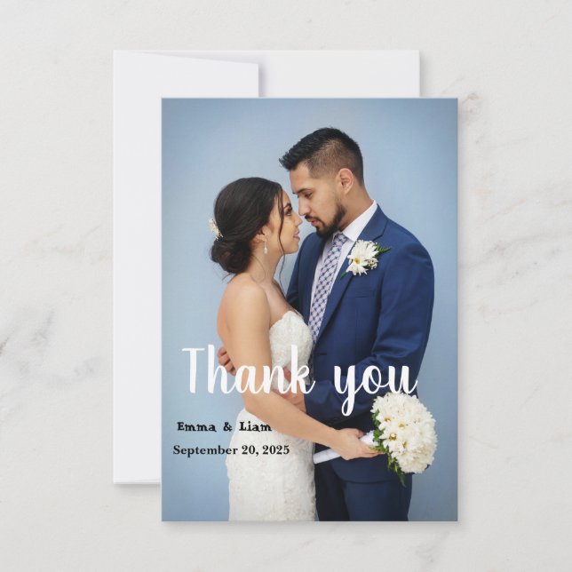 Elegant Wedding Thank You Card  (Front)