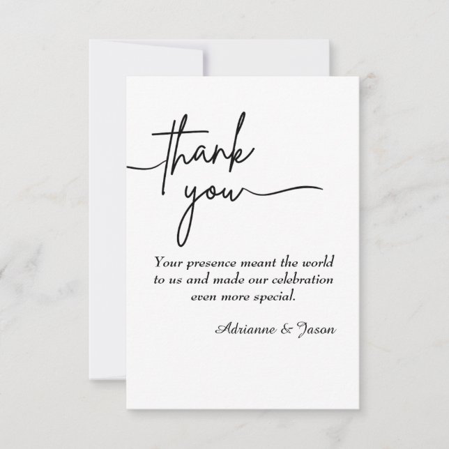 Elegant Wedding Thank You Card (Front)