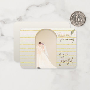 Elegant Wedding Thank You Card Editable Bride &