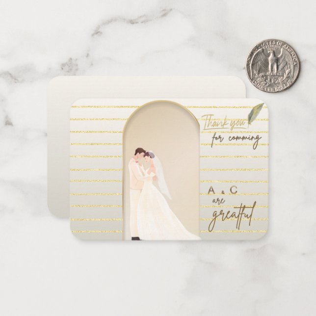 Elegant Wedding Thank You Card | Editable Bride &  (Front/Back In Situ)