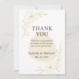 Elegant Wedding Thank You Card Flat Thank You Card