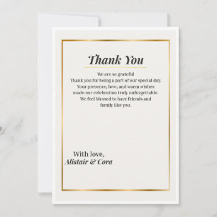 Elegant Wedding Thank You Card Minimal Classic