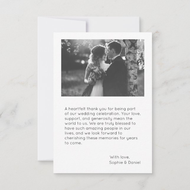 Elegant Wedding Thank You Card | Personalised  (Back)