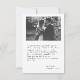 Elegant Wedding Thank You Card Personalised