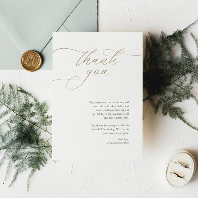 Elegant Wedding Thank You Card with Calligraphy (Creator Uploaded)
