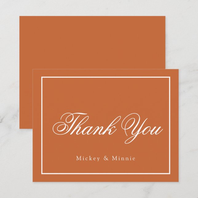 Elegant Wedding Thank You Card with Classic Style (Front/Back)