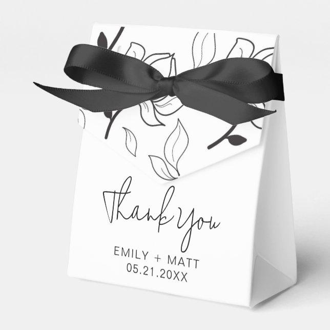 Elegant Wedding Thank You Floral Favour Boxes (Front Side)