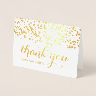 Elegant Wedding Thank You Gold Foil Confetti Foil Card