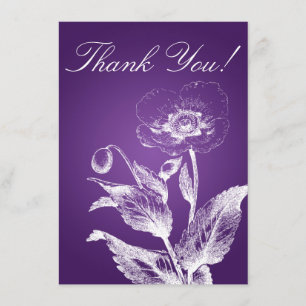 Elegant Wedding Thank You Note Poppy Purple Card