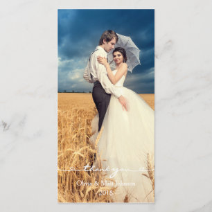 Elegant Wedding Thank You Photo Card