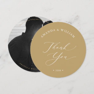 Elegant Wedding Thank You Photo Card