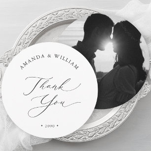 Elegant Wedding Thank You Photo Card