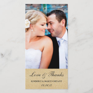 Elegant Wedding Thank You Photo Card / Champagne