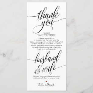 Elegant Wedding Thank you Place Setting Card