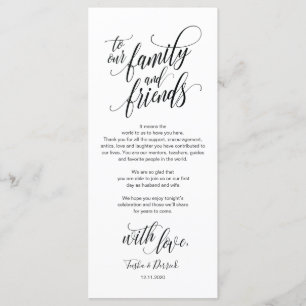 Elegant Wedding Thank you Place Setting Card