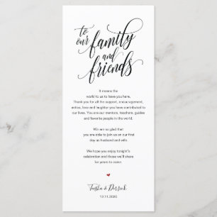 Elegant Wedding Thank you Place Setting Card