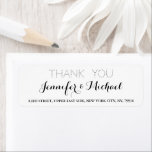 Elegant Wedding Thank You Return Address Label<br><div class="desc">Create your own custom, personalised, simple, elegant modern plain white thank you note return address label. Simply enter the bride & groom's / wife & husband's names, and address. Elegant thank you return address labels for use on wedding, marriage anniversary, birthday, bridal shower, baby shower, holidays, or any other special...</div>