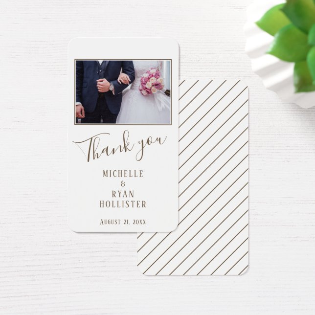 Elegant Wedding Thank you Script Photo Favour Tag (Desk)