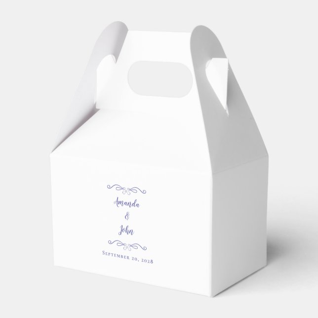 Elegant Wedding Thank You Useful Periwinkle Chic F Favour Box (Front Side)