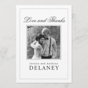 Elegant Wedding Thank You with Your Photo