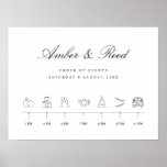 Elegant Wedding Timeline Order of Events Sign<br><div class="desc">Can be customised to suit your needs.
© Gorjo Designs. Made for you via the Zazzle platform.

// Need help customising your design? Got other ideas? Feel free to contact me (Zoe) directly.</div>