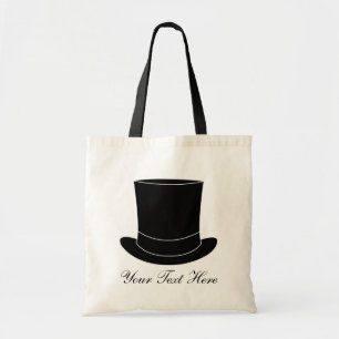 Elegant wedding tote bag with tophat Personalise
