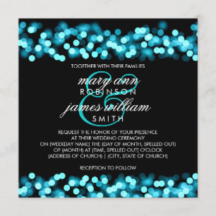 Elegant Wedding Turquoise Hollywood Glam Invitation