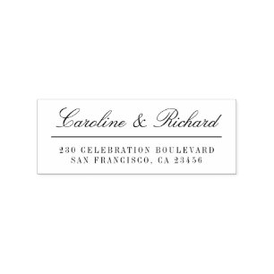 Elegant Wedding Typography Custom Return Address Rubber Stamp
