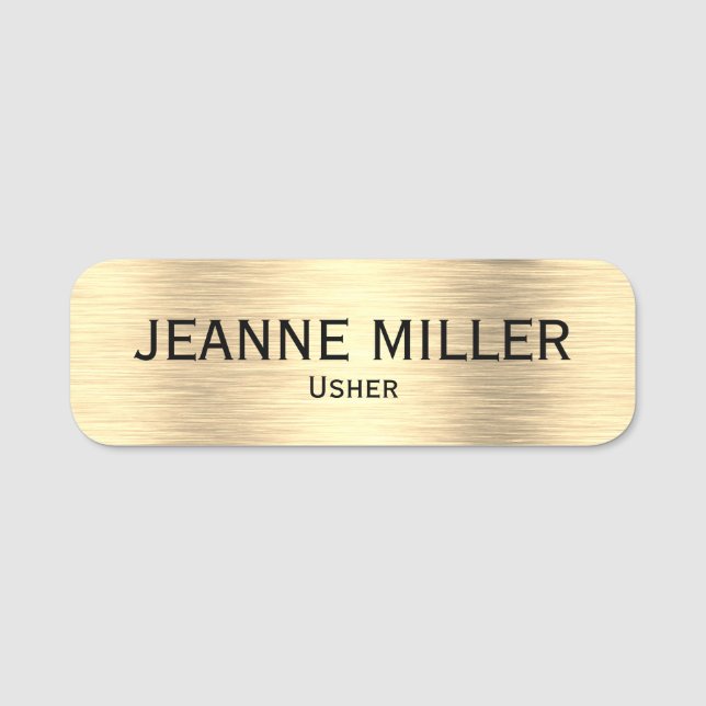 Elegant Wedding Usher Name Tag (Front)