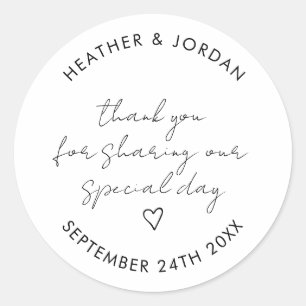 Elegant Wedding Vendor (Generic) Thank You Sticker