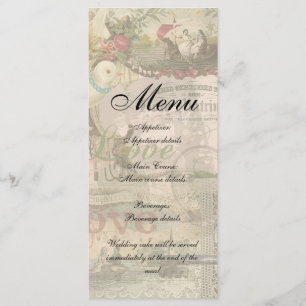 Elegant Wedding Vintage Marriage Antique Vintage Menu