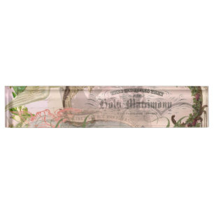 Elegant Wedding Vintage Marriage Antique Vintage Nameplate