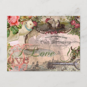 Elegant Wedding Vintage Marriage Antique Vintage Postcard