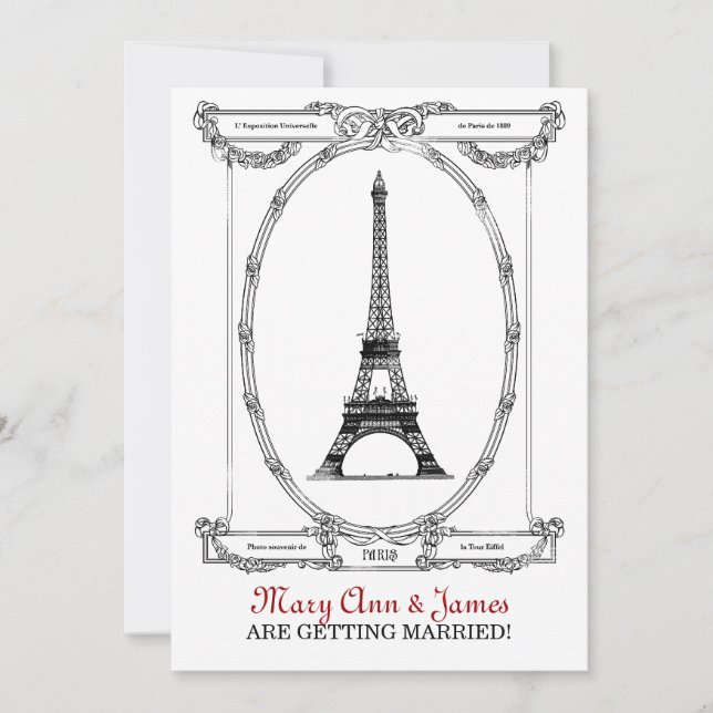 Elegant Wedding Vintage Paris Postcard (Front)