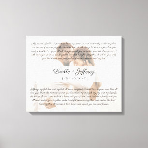 Elegant Wedding Vow Art Anniversary Photograph Canvas Print