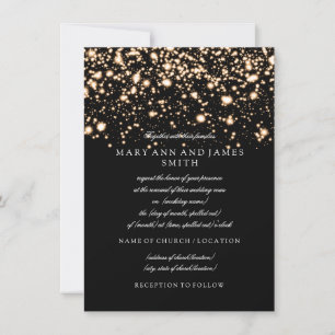 Elegant Wedding Vow Renewal Gold Midnight Glam Invitation