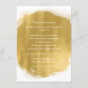 Elegant Wedding Vow Renewal Gold Paint Look Invitation